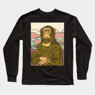 Philosophical Ape Contemplation Long Sleeve T-Shirt